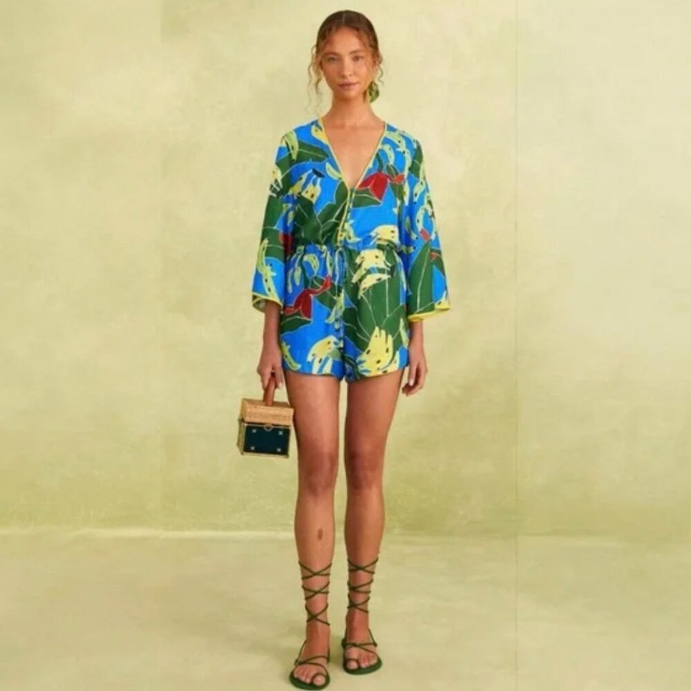FARM Rio Tropical Banana Leaf Print Romper
